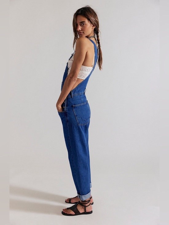 Free People NWT We The Free Ziggy Denim Overalls Size M Short Version - Picture 4 of 15